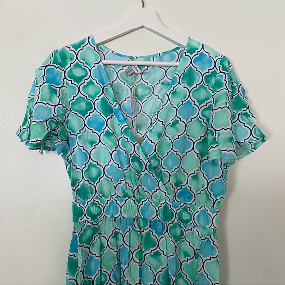 NEW Tommy Bahama Mumbai Medallion Maxi Dress Dusty Teal Women's Size Small - Picture 4 of 15